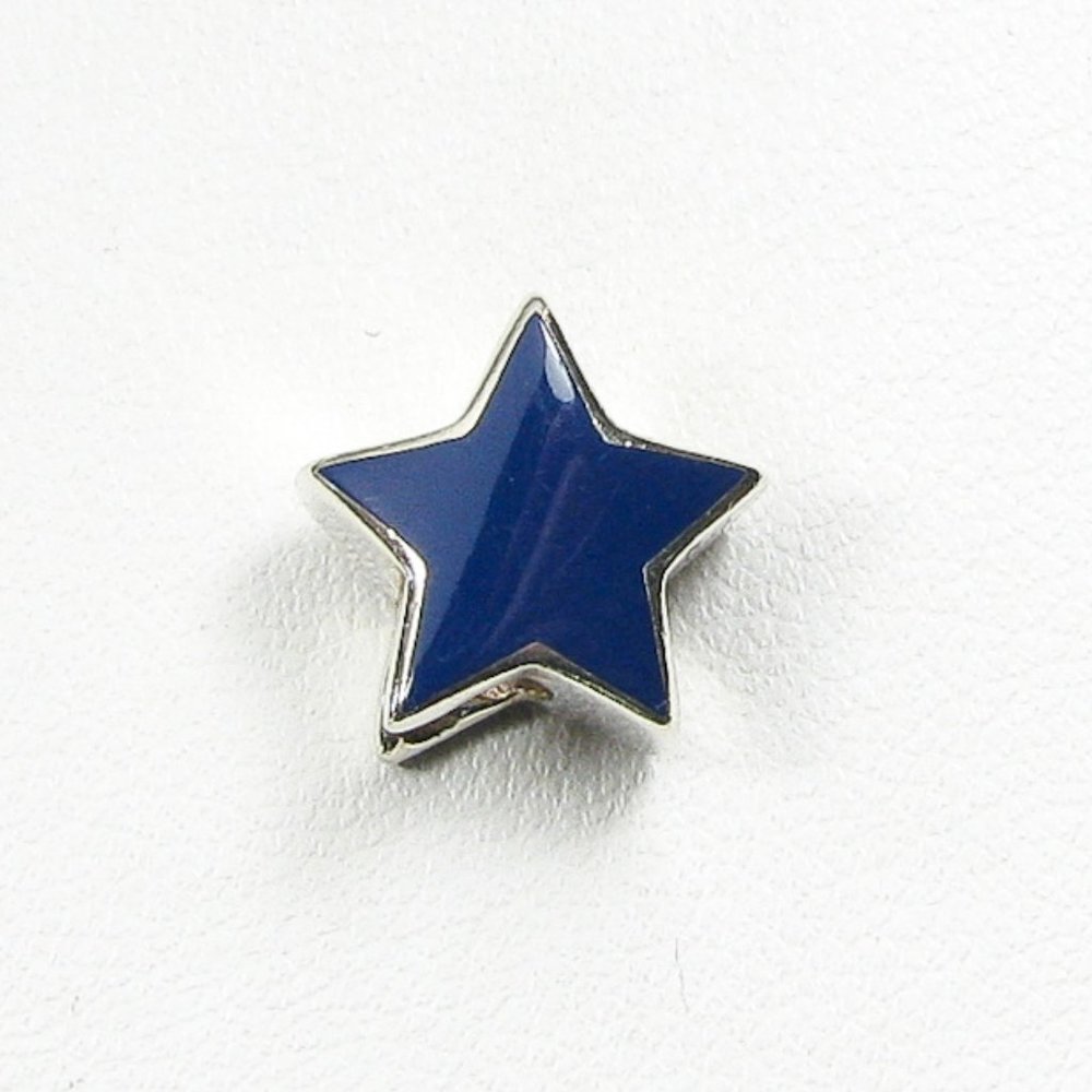 Chamilia Blue Enamel Star Clear Crystal Double Sided Charm